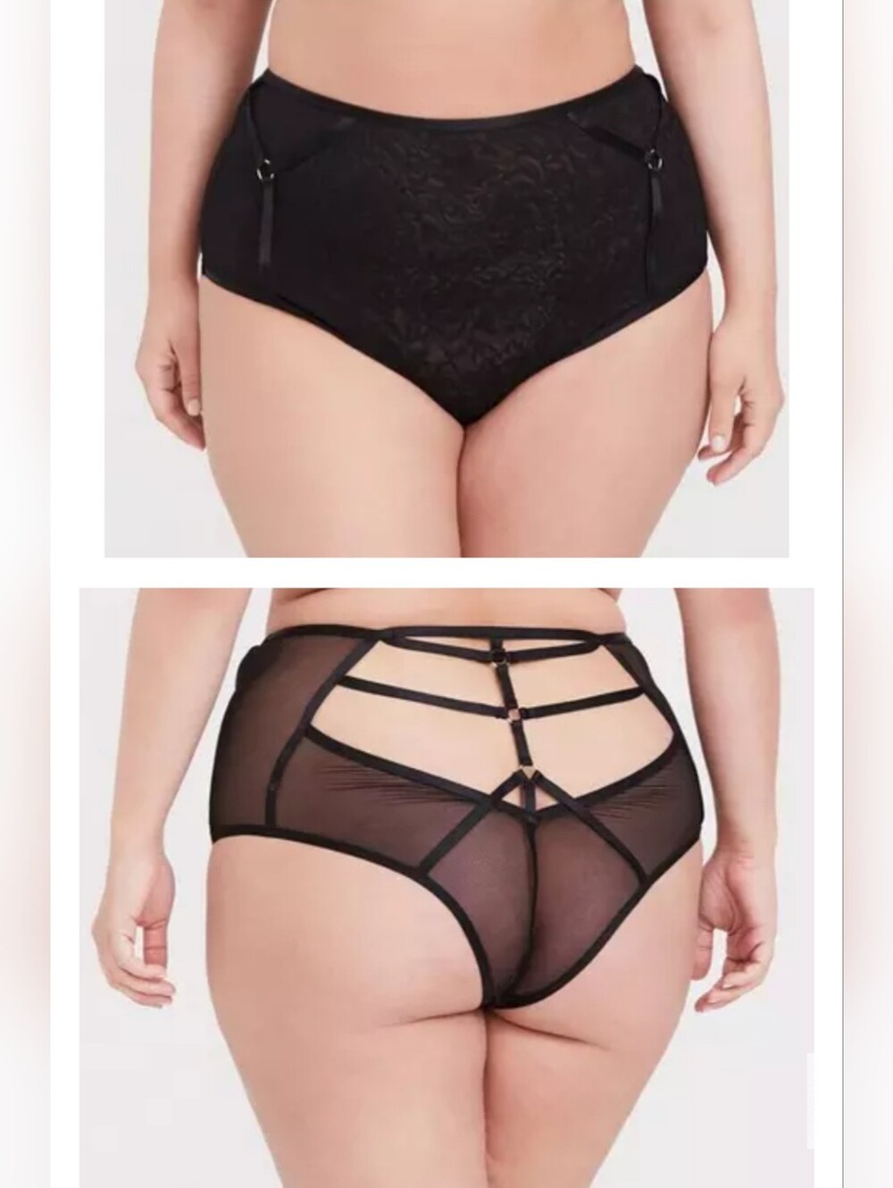 Torrid 1 Black Lace Harness High Waist Panty NWOT 3854-CY